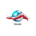 World with poland flag